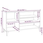 vidaXL Armoire à chaussures Sonoma gris 102x36x60 cm Bois d'ingénierie