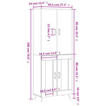 vidaXL Buffet haut Gris béton 69 5x34x180 cm Bois d'ingénierie