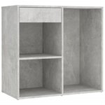 vidaXL Coiffeuse à LED avec armoire Gris béton Bois d'ingénierie