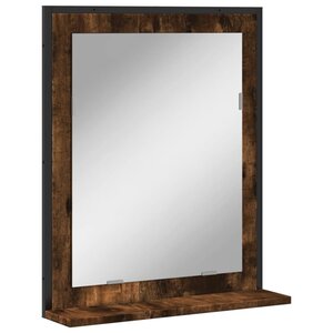 vidaXL Miroir de salle de bain et étagère chêne fumé bois d’ingénierie