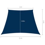 vidaXL Voile de parasol Tissu Oxford trapèze 3/5x4 m Bleu