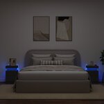 vidaXL Tables de chevet avec lumières LED 2 Pièces noir 35x39x55 cm