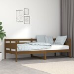 vidaXL Lit de jour marron miel bois de pin massif 90x200 cm