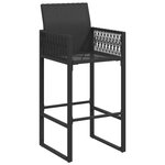 vidaXL Tabourets de bar de jardin lot de 2 noir résine tressée