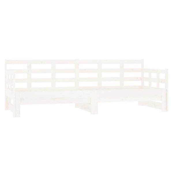 vidaXL Lit coulissant Blanc Bois de pin solide 2x(80x200) cm