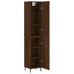 vidaXL Buffet haut Chêne marron 34 5x34x180 cm Bois d'ingénierie