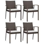 vidaXL Chaises de jardin coussins lot de 4 marron 56 5x57x83 cm rotin
