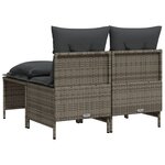 vidaXL Salon de jardin 4 Pièces avec coussins gris résine tressée