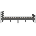 vidaXL Cadre de lit Gris Bois massif 120x200 cm