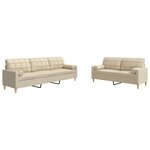 vidaXL Ensemble de canapés 2 Pièces avec coussins décoratifs crème tissu