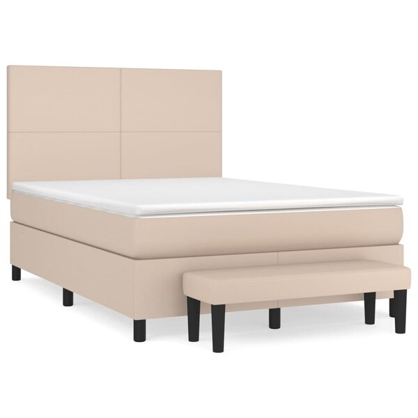 vidaXL Sommier à lattes de lit avec matelas Cappuccino 140x200 cm