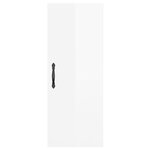 vidaXL Buffet haut Blanc brillant 34 5x34x180 cm Bois d'ingénierie