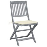 vidaXL Chaises pliables d'extérieur 6 Pièces avec coussins Bois d'acacia