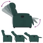 vidaXL Fauteuil inclinable vert foncé tissu