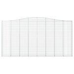 vidaXL Paniers à gabions arqués 2 Pièces 400x30x200/220 cm Fer galvanisé