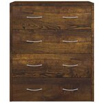 vidaXL Buffet avec 4 tiroirs 60x30 5x71 cm Chêne fumé