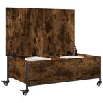 vidaXL Table basse avec roulettes chêne fumé bois d'ingénierie