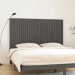 vidaXL Tête de lit murale Gris 185x3x110 cm Bois massif de pin