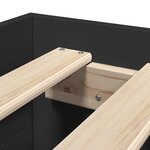 vidaXL Cadre de lit sans matelas noir 75x190 cm bois ingénierie