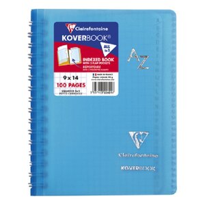 CLAIREFONTAINE  Koverbook répertoire 9x14cm 100p Q.5x5 couleur aleatoire