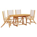 vidaXL Ensemble à manger de jardin 5Pièces bois d'acacia solide textilène