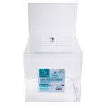 Urne Transparente Fermable À Clé 21x21 Cm Avec Encart A5 - Cristal - Exacompta
