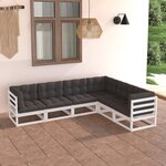 vidaXL Salon de jardin 6 Pièces avec coussins Bois de pin massif