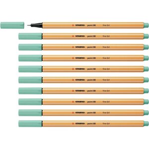 Stylo-feutre pointe fine point 88 - 0 4mm vert opaline x 10 stabilo