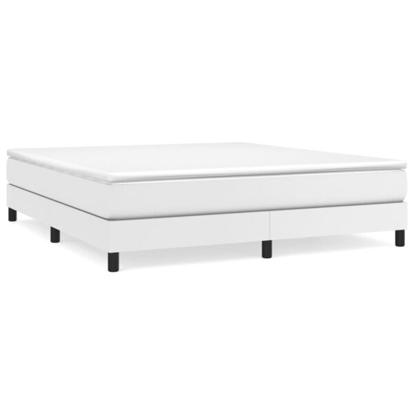 vidaXL Sommier à lattes de lit avec matelas Blanc 180x200cm Similicuir