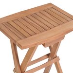 vidaXL Tabourets de bar pliables lot de 2 Bois de teck massif