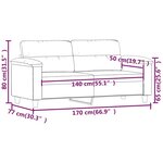 vidaXL Canapé à 2 places Noir 140 cm Tissu microfibre