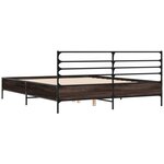 vidaXL Cadre de lit chêne marron 160x200 cm bois d'ingénierie et métal