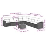 vidaXL Salon de jardin 10 Pièces avec coussins noir résine tressée