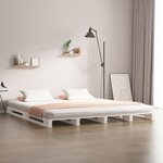vidaXL Lit de palette Blanc 120x190 cm Bois pin massif Petit Double