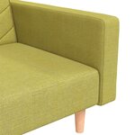 vidaXL Canapé-lit à 2 places avec deux oreillers Vert Tissu