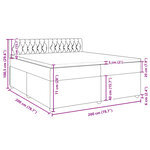 vidaXL Sommier à lattes de lit avec matelas Gris foncé 200x200cm Tissu