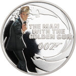 Pièce de monnaie en Argent 50 Cents g 15.57 (1/2 oz) Millésime 2021 James Bond 007 MAN WITH THE GOLDEN GUN