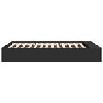 vidaXL Cadre de lit noir 135x190 cm bois d'ingénierie