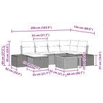vidaXL Ensemble de sofa de jardin 7 pièces coussins Beige Poly Rattan