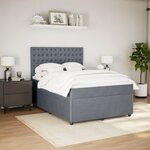 vidaXL Sommier à lattes de lit et matelas Gris foncé 160x200cm Velours