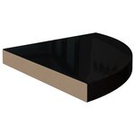 vidaXL Étagères d'angle flottantes 4 Pièces noir brillant 35x35x3 8cm MDF