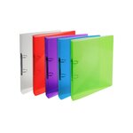 Classeur 2 Anneaux 30 Mm Polypropylène Crystal - A4 Maxi - Couleurs Assorties - X 20 - Exacompta