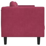 vidaXL Canapé avec coussins 2 places rouge bordeaux velours