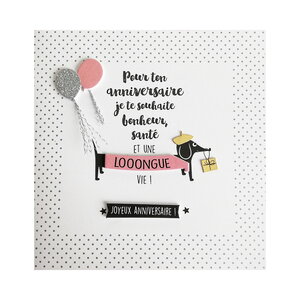 Carte de voeux glamour - anniversaire - bonheur santé et une longue vie !