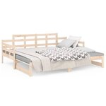 vidaXL Lit coulissant Bois de pin solide 2x(90x190) cm