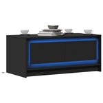 vidaXL Table basse avec lumières LED noir bois d'ingénierie
