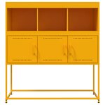 vidaXL Buffet jaune moutarde 100 5x39x107 cm acier laminé à froid