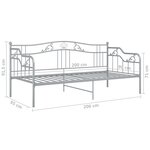 vidaXL Cadre de canapé-lit sans matelas gris métal 90x200 cm