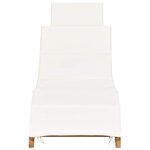 vidaXL Chaise longue pliable avec coussin blanc crème Bois de teck