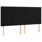 vidaXL Têtes de lit 4 Pièces Noir 80x5x78/88 cm Velours